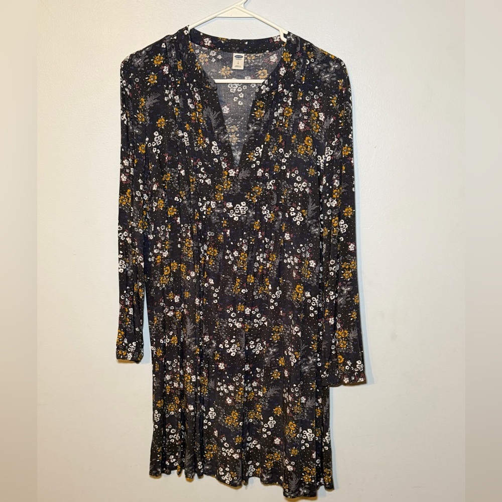 Floral Dark Gray and Yellow Dress from Old Navy